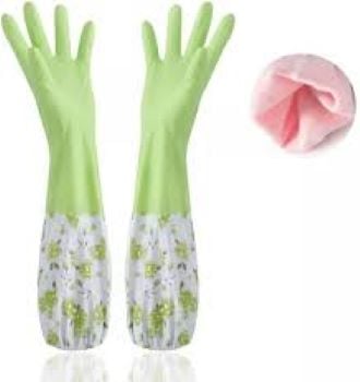 Picture of High Quality Multicolor Silicone Kitchen Hand Gloves for Dish Washing - 1 Pair - Multicolor