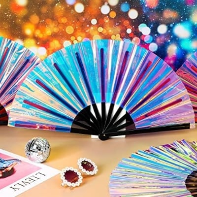 Picture of Folding Chinese Hand Fan Or Hat Pakha - Made By Plastic Print Styles Hat Pakha, Multicolour China Travel Folding Pocket Hand Fan - Multicolor