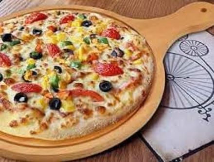 Picture of 8 inch Wooden Pizza Plate Fruit Plate Snacks Plate Serving Plate - Beige