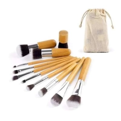 Picture of Bamboo Makeup Brush Set 11Pcs - Makeup  Set - Multicolor