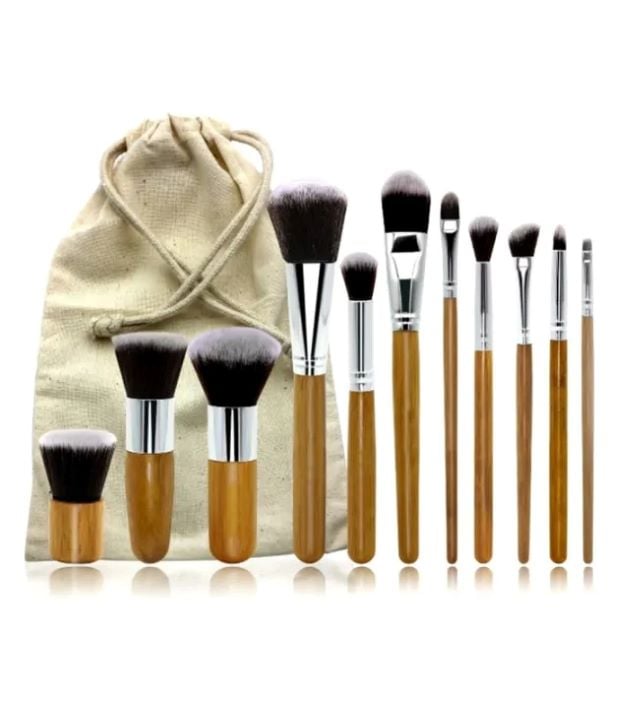 Picture of Bamboo Makeup Brush Set 11Pcs - Makeup  Set - Multicolor