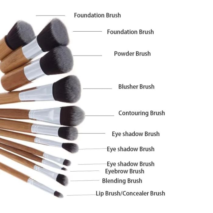 Picture of Bamboo Makeup Brush Set 11Pcs - Makeup  Set - Multicolor