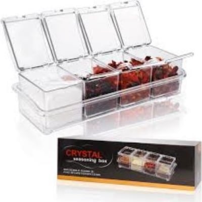 Picture of Spice rack crystal seasoning box-4 pc set - Multicolor