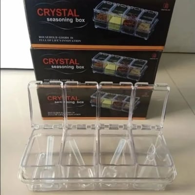 Picture of Spice rack crystal seasoning box-4 pc set - White