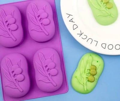 Picture of Soap Mold 4 DIY Decoration Silicone 3D Mooncake Mold - Purple