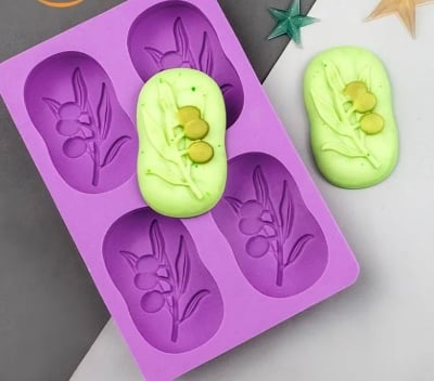 Picture of Soap Mold 4 DIY Decoration Silicone 3D Mooncake Mold - Purple