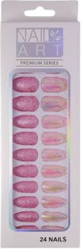 Picture of Artificial Fancy Glittery Nails For Girls.