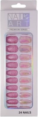 Picture of Artificial Fancy Glittery Nails For Girls.