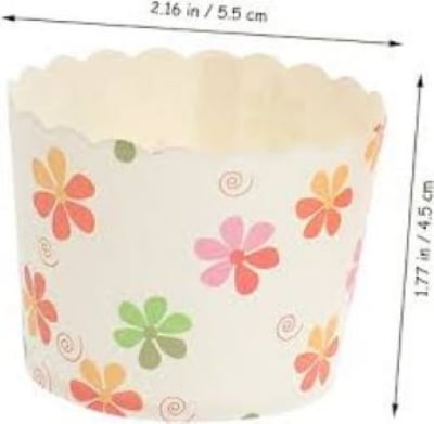 Picture of 50pcs Flower Cupcake Oil-proof Muffin Paper Cup - Multicolor
