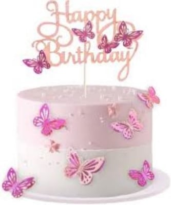 Picture of Purple 10Pcs/ 3D Cake Topper  Butterfly Dorations for Butterfly Birthday Party Cupcake Toppers DIY Wall Decor - Purple