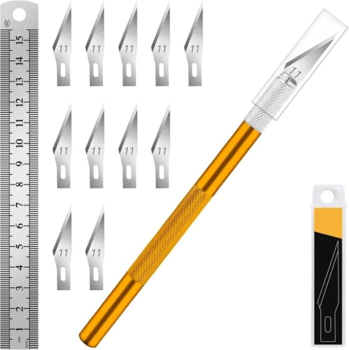 Picture of NEW Precision Hobby_Knife, Stainless Steel Cutter Craft_Knife Set With 7 Pieces Blade - Cutter - Multicolor