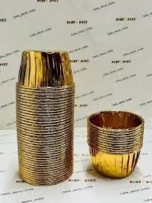 Picture of 50pcs Gold foil paper muffin cup cake kitchen baking supplies - Gold
