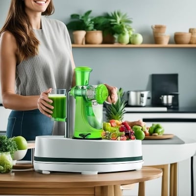 Picture of Food Grade Plastic Fruit and Vegetable Hand Juicer(Color:- Multiple) - Multicolor