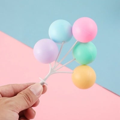 Picture of Mini Balloon Cake Toppers BPA Free Safe Reusable Cake Topper for Baby Shower Birthday Party - Multicolor