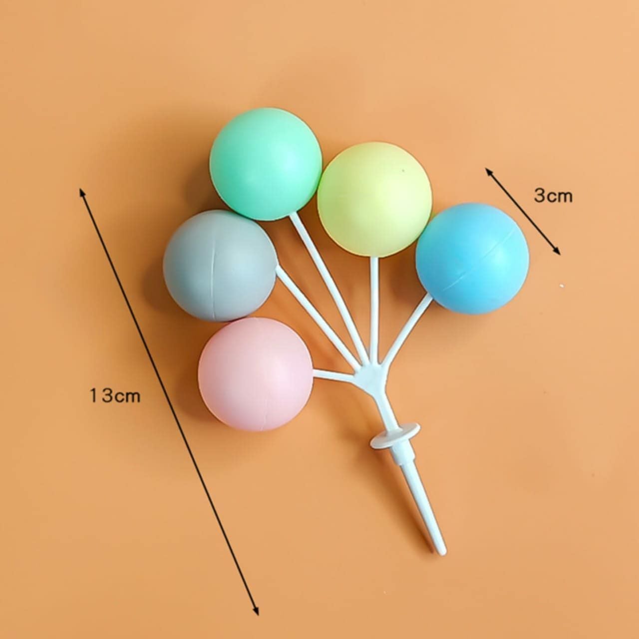 Picture of Mini Balloon Cake Toppers BPA Free Safe Reusable Cake Topper for Baby Shower Birthday Party - Multicolor