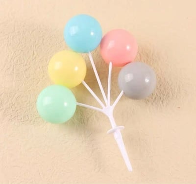 Picture of Mini Balloon Cake Toppers BPA Free Safe Reusable Cake Topper for Baby Shower Birthday Party - Multicolor