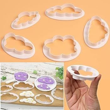 Picture of 5Pcs/set Fondant Cutter Cloud Plastic Cake cookie biscuit Cutter Fondant Mold Fondant Cake Decorating Tools Sugar craft - White