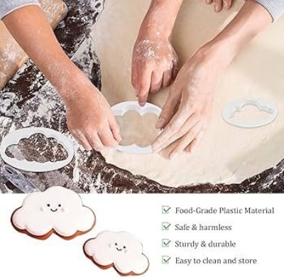 Picture of 5Pcs/set Fondant Cutter Cloud Plastic Cake cookie biscuit Cutter Fondant Mold Fondant Cake Decorating Tools Sugar craft - White