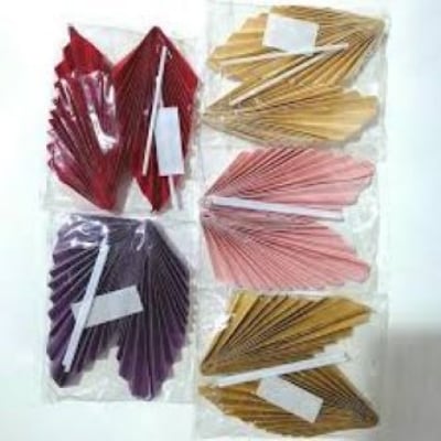 Picture of 1pcs Boho Vintage handmade Paper Palm Leaves Cake Topper Cake Decoration Baking Accessories