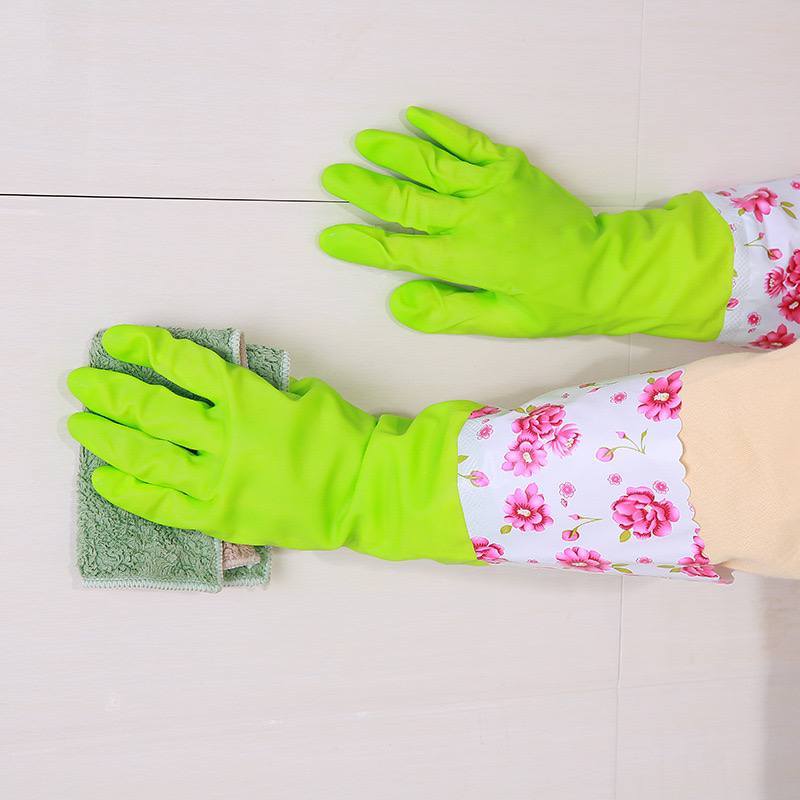 Picture of High Quality Silicone Dish Washing Kitchen Hand Gloves (With Foam) - Multicolor