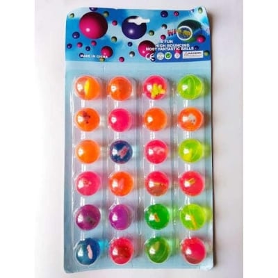 Picture of 2 Pcs Small Bouncy Balls for Kids, 1 inch Rubber Bouncy Balls Bulk Small Rubber Balls Mini Bouncing Ball 25mm Assorted High Bounce Rubber Ball for Birthday Party - Multicolor