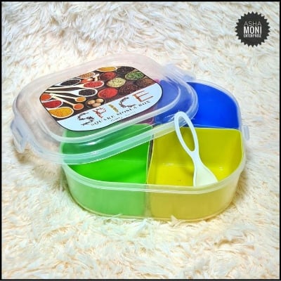 Picture of Fresh spice Mosola Square Box Vorta Box with 4 pieces Bati - Multicolor