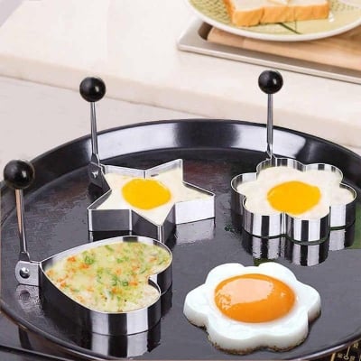 Picture of 3 Pieces Stainless Steel Egg Omelette Mold Tools - Silver