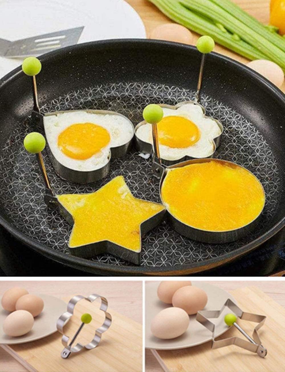 Picture of 3 Pieces Stainless Steel Egg Omelette Mold Tools - Silver