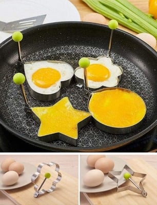 Picture of 3 Pieces Stainless Steel Egg Omelette Mold Tools - Silver