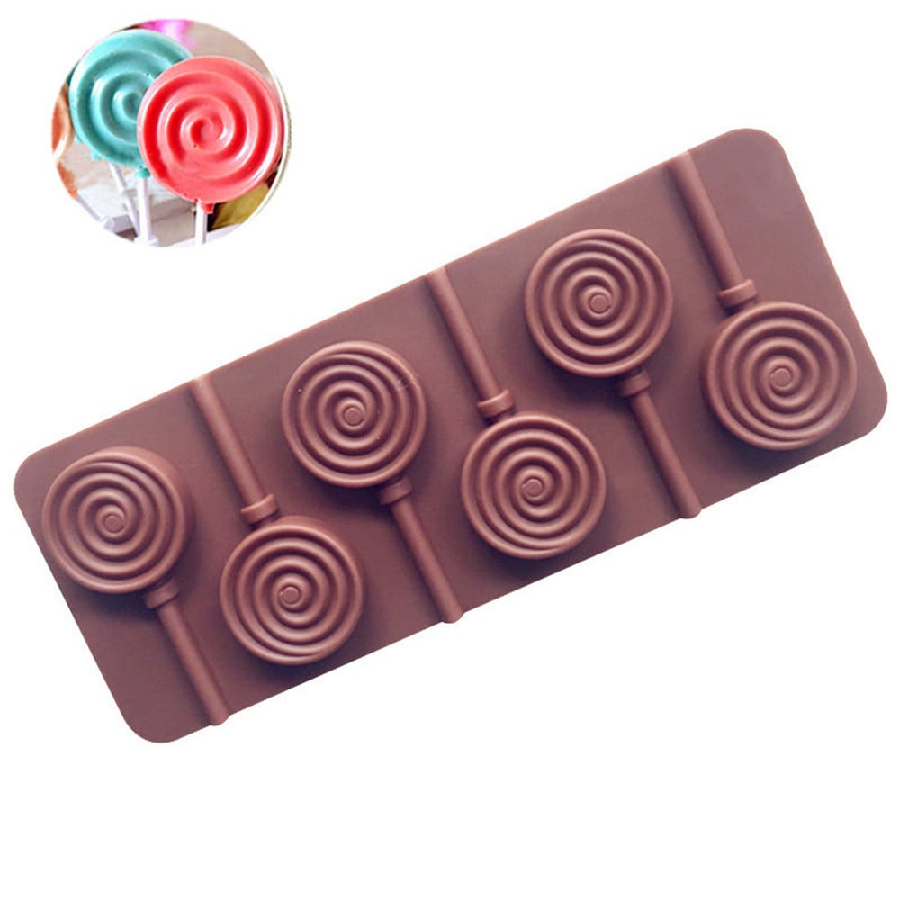 Picture of Non-stick Lollipop silicone mold Versatile Flexible Silicone Chewing gum mold Easy to clean Marzipan mold for Baking Candy making Pastry decorating Kitchen tool Home baking enthusiasts - Brown