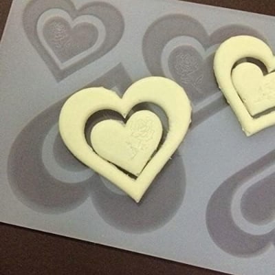 Picture of White Love Chocolate mold Intricate design Reusable DIY Silicone mold Food-grade Heart shape mold for Baking Dessert making Home baking Pastry chef DIY enthusiasts Baking enthusiasts Homemade chocolates - White