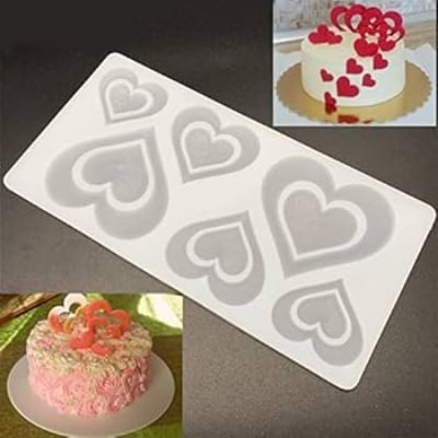 Picture of White Love Chocolate mold Intricate design Reusable DIY Silicone mold Food-grade Heart shape mold for Baking Dessert making Home baking Pastry chef DIY enthusiasts Baking enthusiasts Homemade chocolates - White
