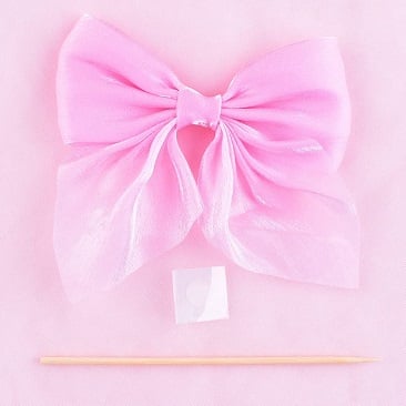 Picture of Pink Ribbon Bow Cake Topper Pearl Cake Decor Coquette Birthday Cake Bachelorette Coquette Birthday Party Bow Party Decorations - Pink