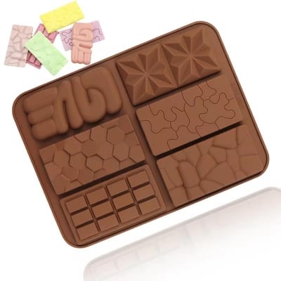 Picture of Mix Chocolate Mold (6 desing) Cookies Mold Eco-friendly Biscuits Ice Cube Chocolate Mold - Brown