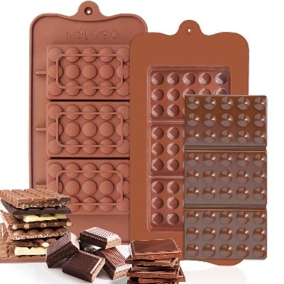 Picture of Bubble Chocolate Bar Molds Silicone Mold for Candy, Protein, Energy Bar Baking - Brown