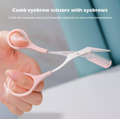 Picture of Mini Brow Cutting Scissors Easy-to-use With Comb-pink - Multicolor