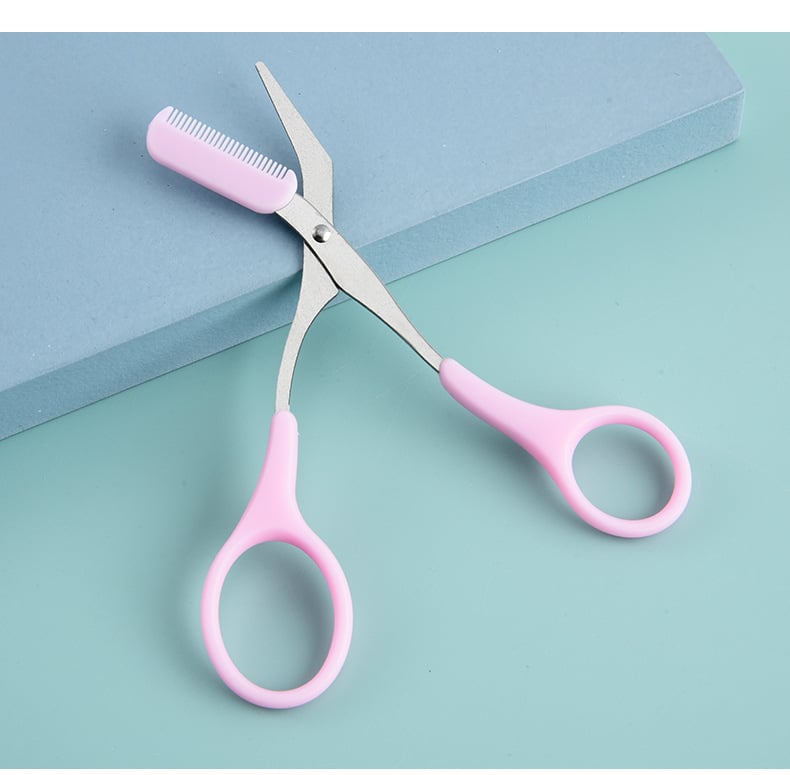 Picture of Mini Brow Cutting Scissors Easy-to-use With Comb-pink - Multicolor