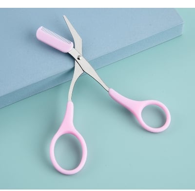 Picture of Mini Brow Cutting Scissors Easy-to-use With Comb-pink - Multicolor