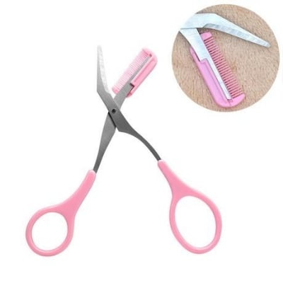 Picture of Mini Brow Cutting Scissors Easy-to-use With Comb-pink - Multicolor