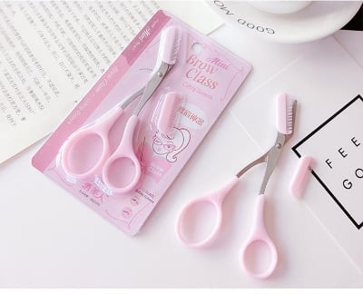 Picture of Mini Brow Cutting Scissors Easy-to-use With Comb-pink - Multicolor