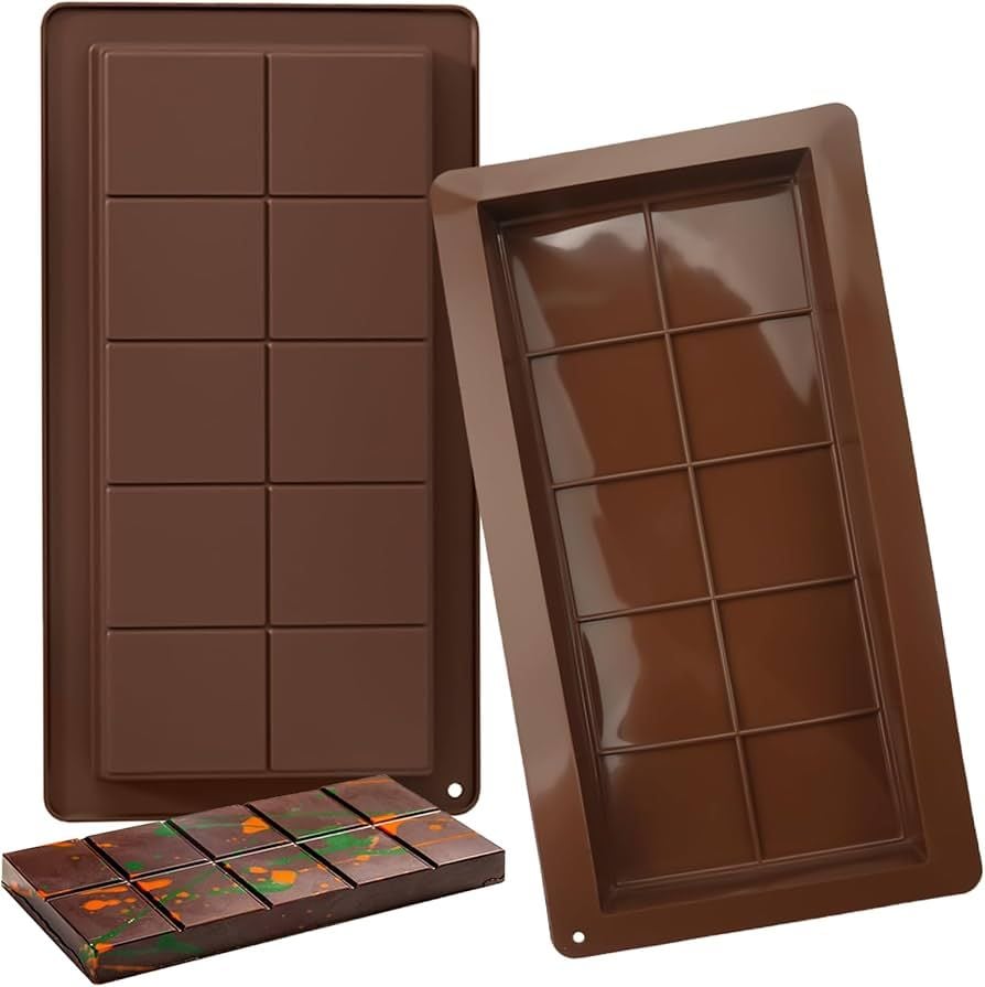 Picture of Big 8 hole Squre Silicone Chocolate Bar Mould - Multicolor