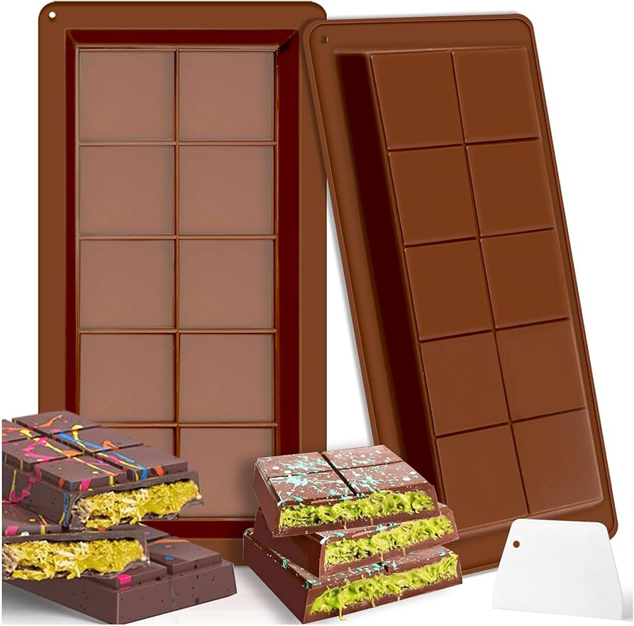 Picture of Big 8 hole Squre Silicone Chocolate Bar Mould - Multicolor