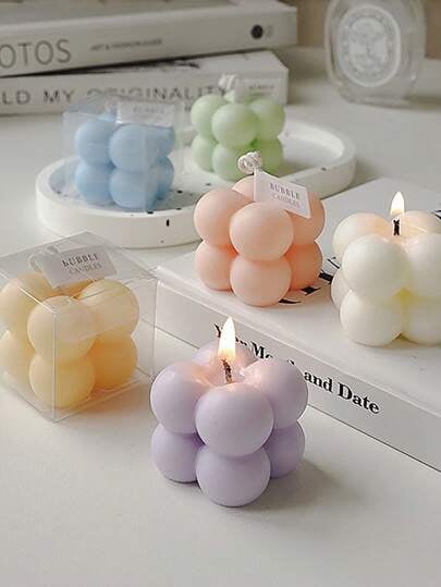 Picture of 15 Cavity Bubble Candle Mould Silicone Mold Mini Molds Art Crafts Resin Soap Chocolate Wax Moulds Cube Moulds