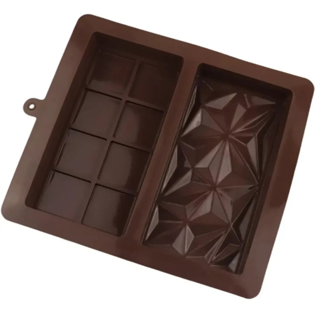 Picture of 8 hole Squre+Dubai Chocolate Bar Mould Dubai Kunafa Pistachio Chocolate Bar Diamond - Multicolor