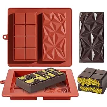 Picture of 8 hole Squre+Dubai Chocolate Bar Mould Dubai Kunafa Pistachio Chocolate Bar Diamond - Multicolor