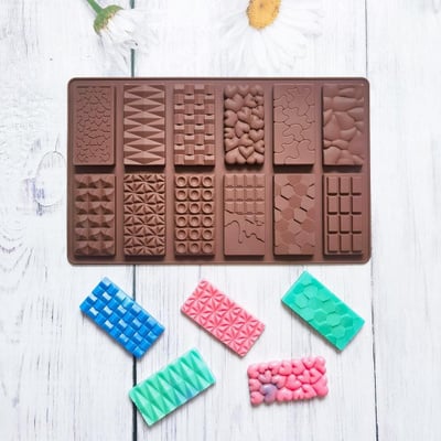 Picture of 12 Diffrent Shap Cavity Silicone Chocolate Molds - Multicolor
