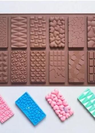 Picture of 12 Diffrent Shap Cavity Silicone Chocolate Molds - Multicolor