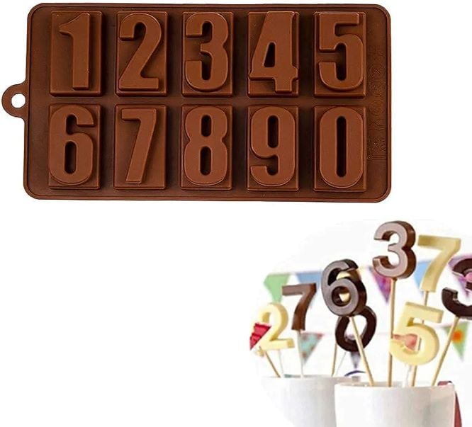 Picture of Numbers Symbol Silicone Mold - Multicolor