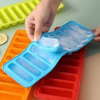 Picture of Silicone Ice Cube Stick Tray Water Bottle Non Stick Mould Pop Out Baking Molds - Multicolor