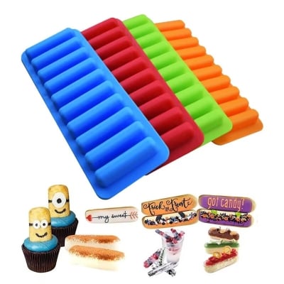 Picture of Silicone Ice Cube Stick Tray Water Bottle Non Stick Mould Pop Out Baking Molds - Multicolor